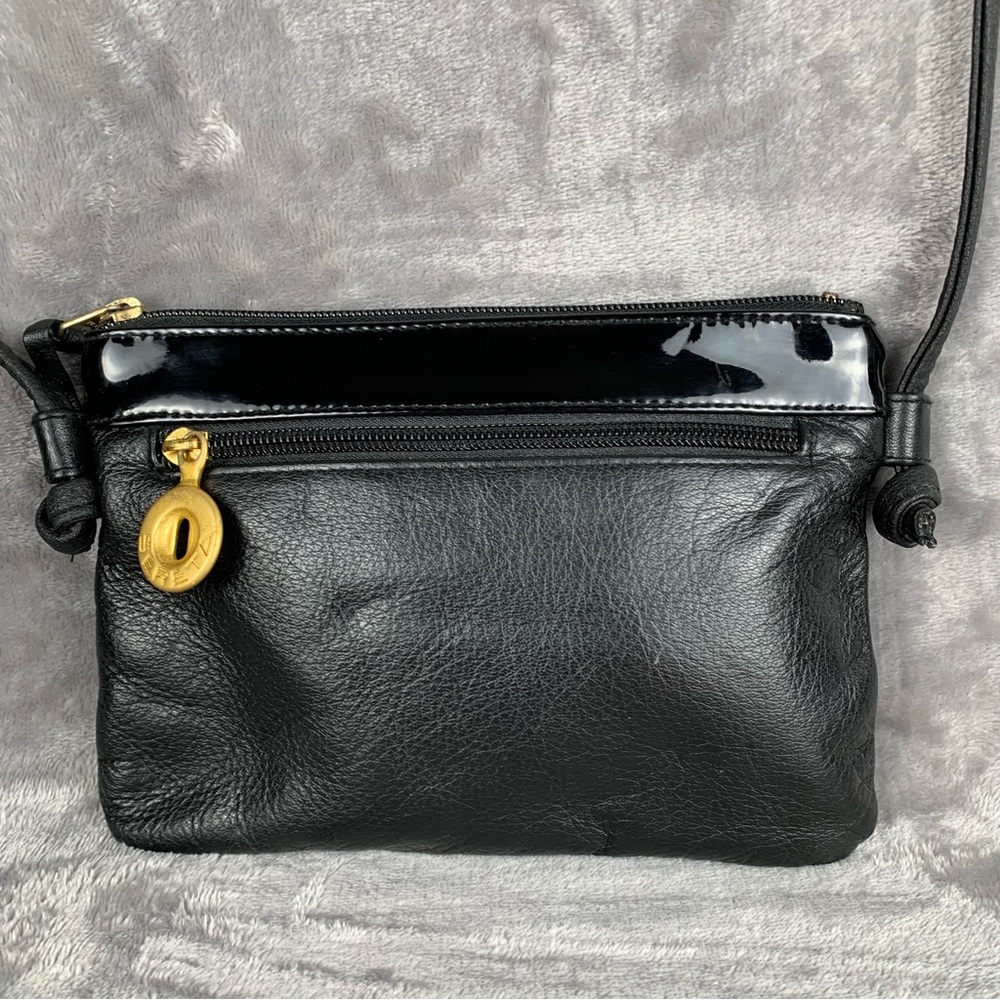Sereta Vintage Crossbody Bag Womens Purse Black Pebble Leather Mini Bag Logo‎